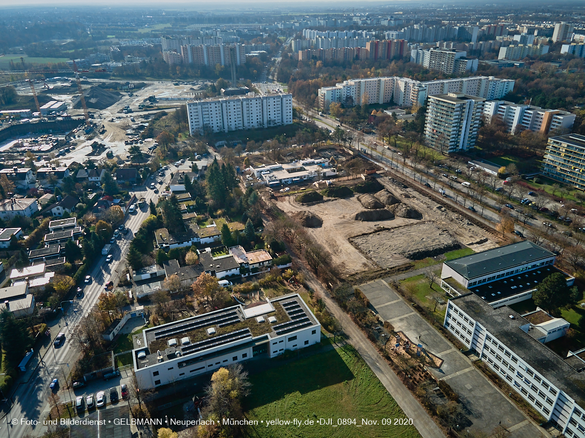 09.11.2020 - Baustelle der neuen Grundschule am Karl-Marx-Ring in Neuperlach